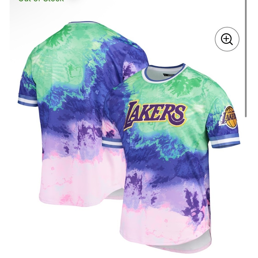 Mens Los Angeles Lakers Pro Standard Dip-Dye T-Shirt Tie Dye Large Athleisure